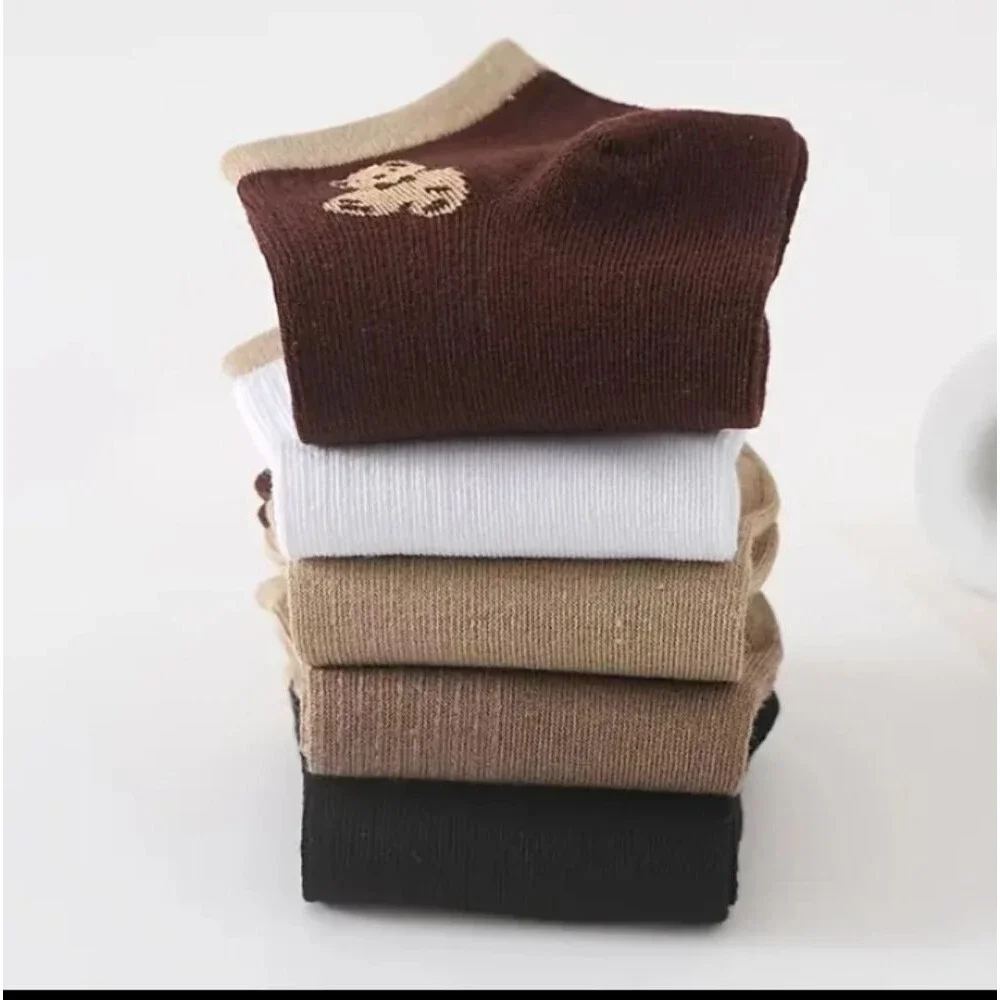 Brown teddy bear ankle socks bundle